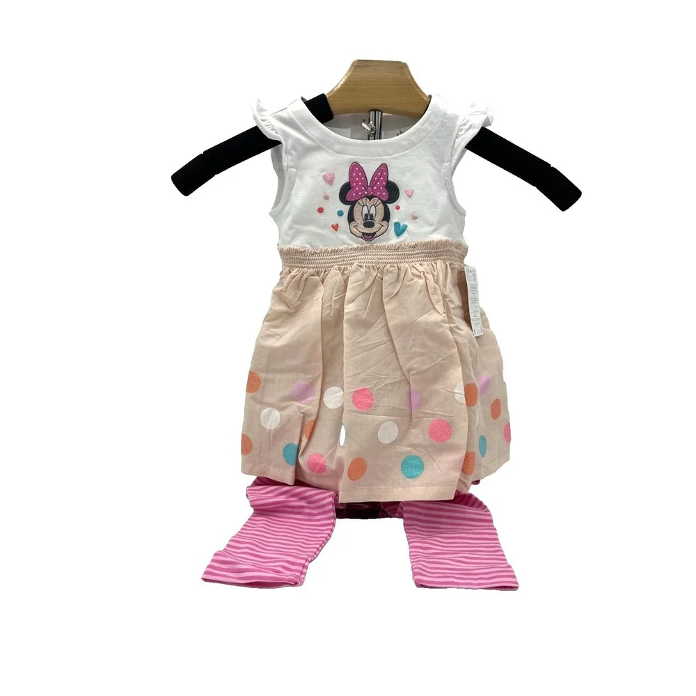 Disney Baby‎ Minnie Mouse Girls Dress & Leggings 6-9M New